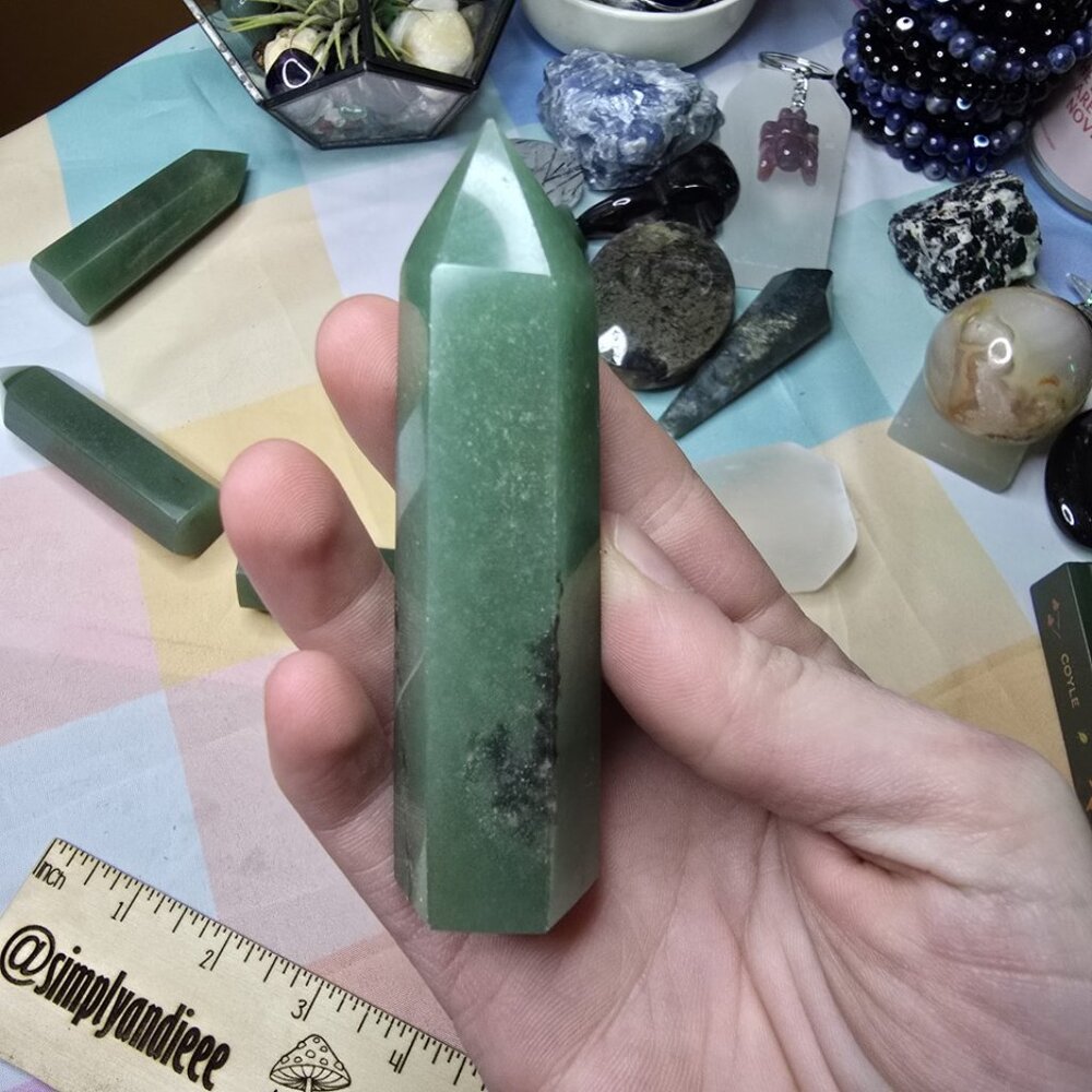 Green Aventurine Tower 3.5 Inch – Healing Crystal Point for Heart Chakra, Luck